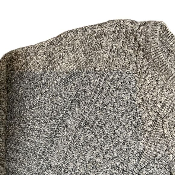 GAP Mens Grey Crew Neck Cable Knit Sweater Size XXL Preppy Grandpacore Academia - Picture 3 of 10